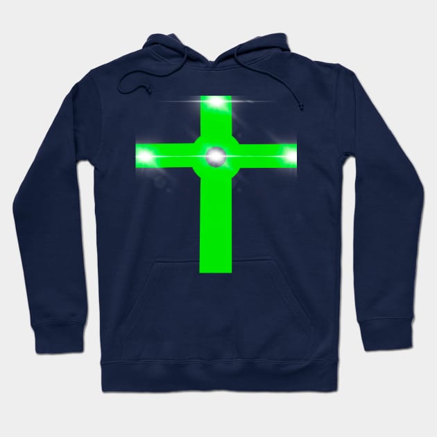 Green Crucifix Hoodie by DMcK Designs